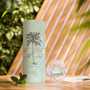 Letzter Toast an der Küste Slim Tumbler, Strand Bachelorette Cup, Braut Party Favor, Küstenbach Geschenk, Hochzeitswochenende Trinkgefäße