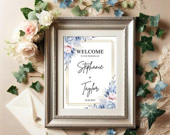 Custom Wedding Welcome Sign Template, Editable Digital Download, Printable Wedding Sign, Instant Download, Personalized Ceremony Decor