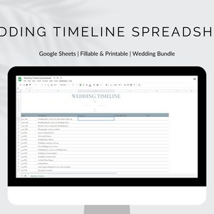 Wedding Day Timeline Template | Wedding Timeline | Wedding Planning Timeline | Google Sheets | Printable