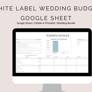 White Label Spreadsheet | White Label Wedding Budget Google Sheet | Wedding Budget Google SpreadSheets | Wedding Budget Tracker