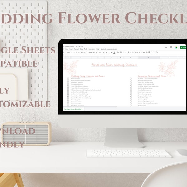 Wedding Flower Checklist Etsy