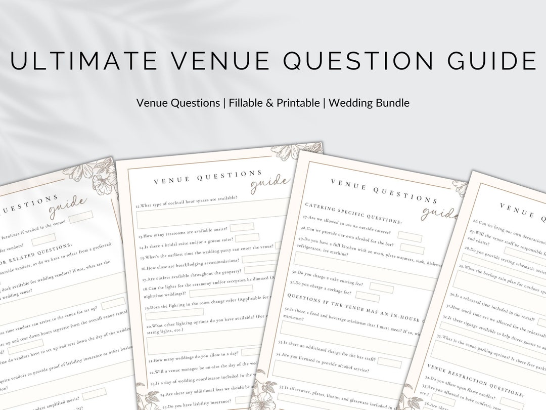 Wedding Venue Questions Guide Event Venue Questions Guide Wedding ...