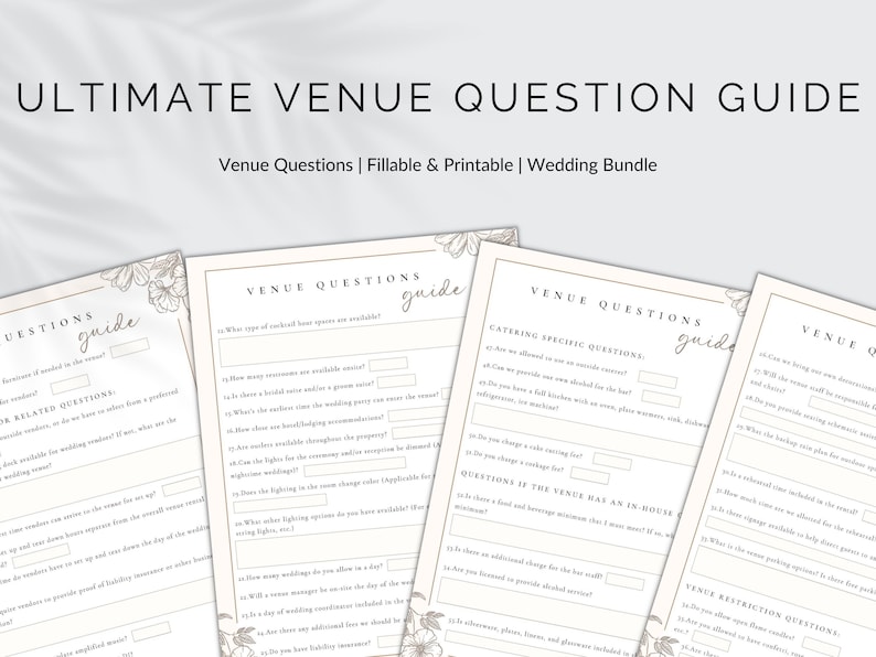 Wedding Venue Questions Guide Event Venue Questions Guide Wedding ...