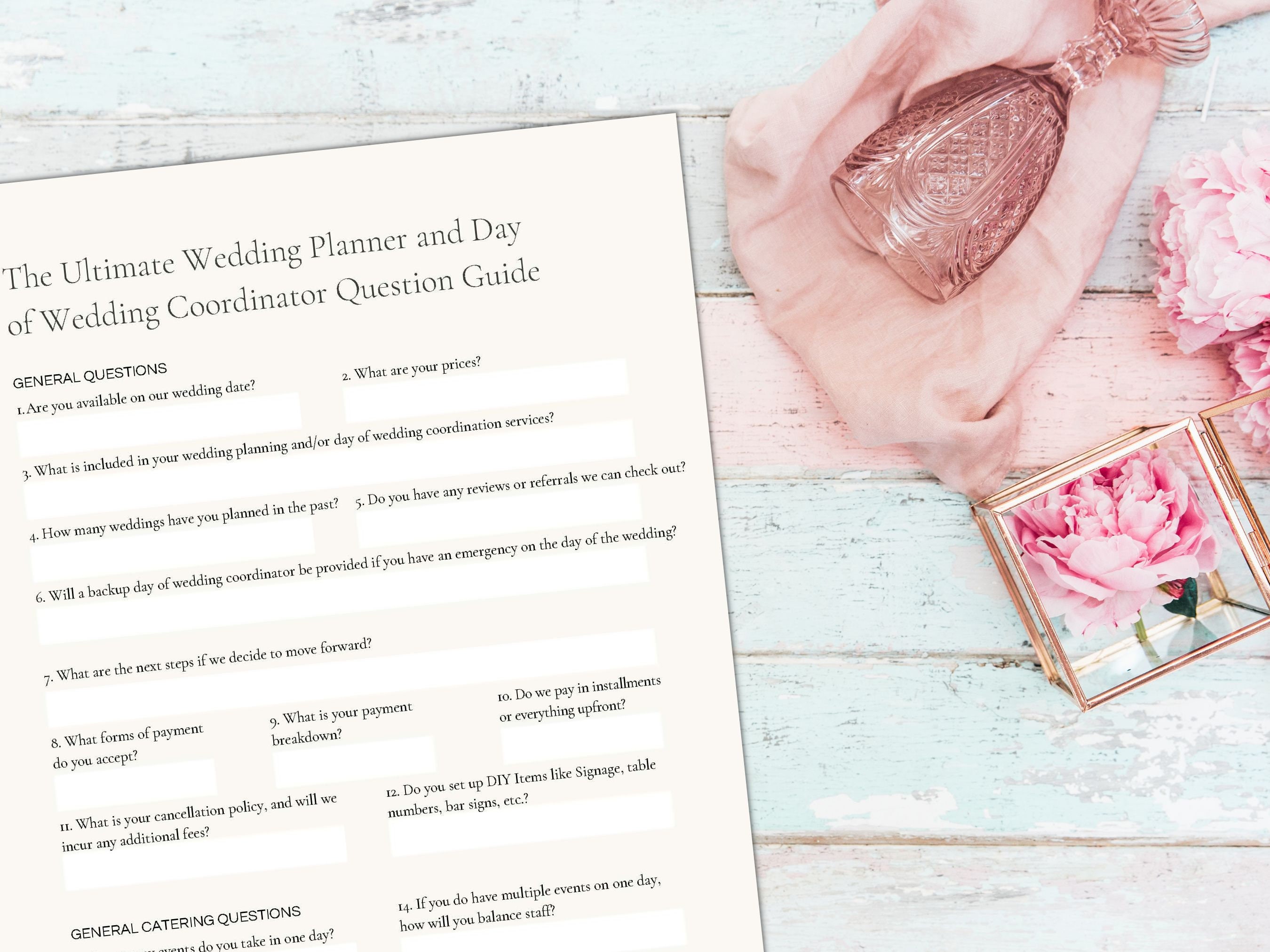 Wedding Planner Questions Guide Event Planner Questions Guide Wedding