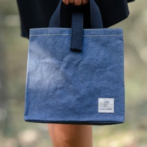 BORSA PER IL PRANZO VEGANA / Borsa per alimenti sostenibili / Borsa per il pranzo fatta a mano / Borsa per il pranzo / Bellissima borsa per il pranzo in carta artigianale lavabile unisex