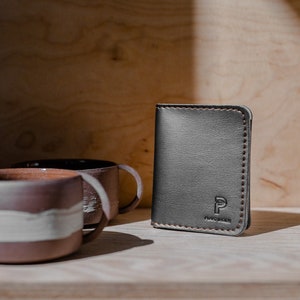 BLACK VEGAN WALLET | Cool Minimal Wallet | Compact Vegan Wallet | Cruelty-Free Wallet | Stunning Handcrafted Bio-Based Leather Wallet