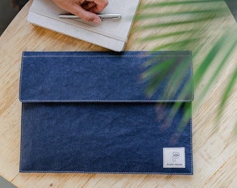 Vegan Leather Laptop Sleeve 14' - Navy -  MacBook Pro Sleeve 14' - MacBook Air Sleeve 13' - Vegan laptop bag for man & women - Vegan gift
