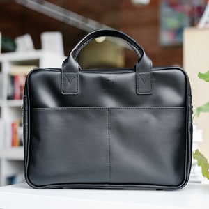 PORTE-documents pour ordinateur portable | Sac en cuir biosourcé | Porte-documents minimaliste | Sac messager végétalien | Porte-documents unisexe pour ordinateur portable professionnel végétalien de style européen