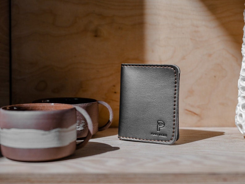 sleek vegan corn leather wallet - compact card holder for him and her. a premium eco-friendly option.