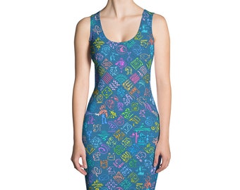 Page Wood Art Turquoise Dress