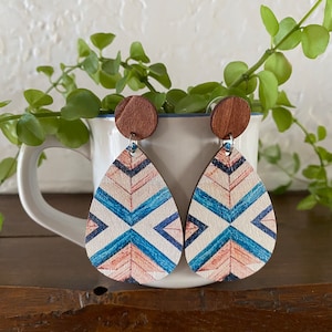 Boho wood earrings