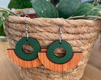 Boho wooden earrings