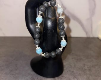 Amazonite and Lava Stone bracelet