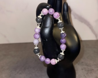 Amethyst and Lava Stone bracelet