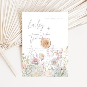 VELLUM JACKET TEMPLATE | Wildflowers | Wedding Invitation | Vellum Sleeve | A3