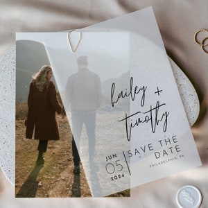 Vellum Photo Save the Date Template: Modern Script (Digital Download)