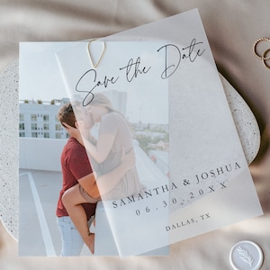 Modello per salvare la data con foto in pergamena: fidanzamento elegante (A4, 4x6, 5x7) (download digitale)