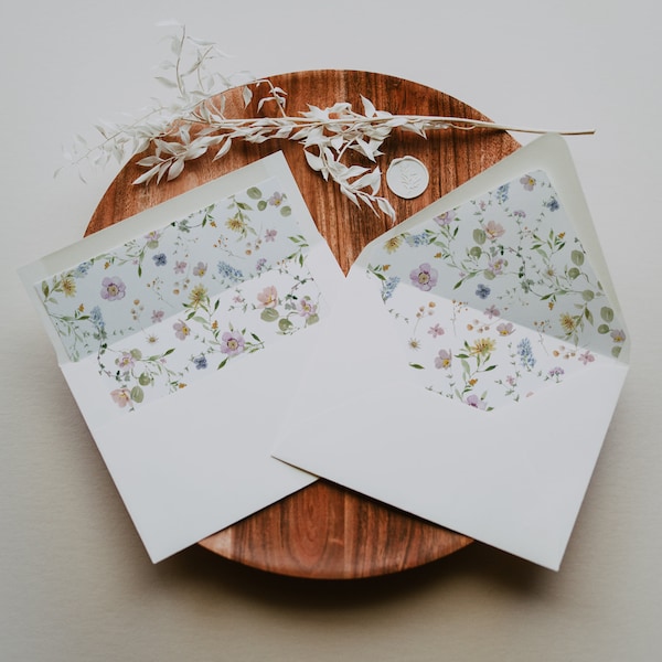 ENVELOPE LINER | Amelia | Flowers | Wedding Invitation | PDF | A6