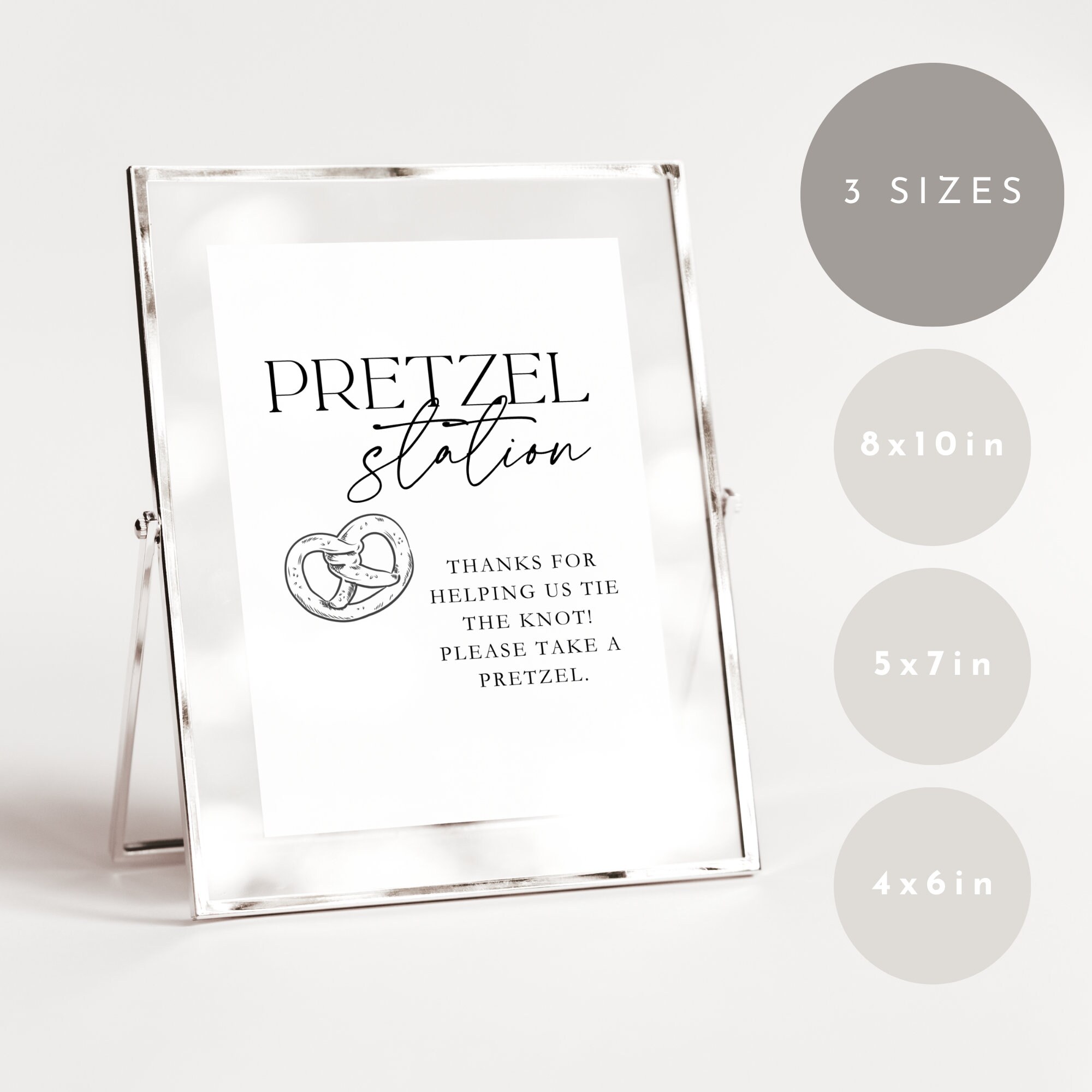 MODERN PRETZEL STATION Sign Template Pretzel Bar Instant Download ...