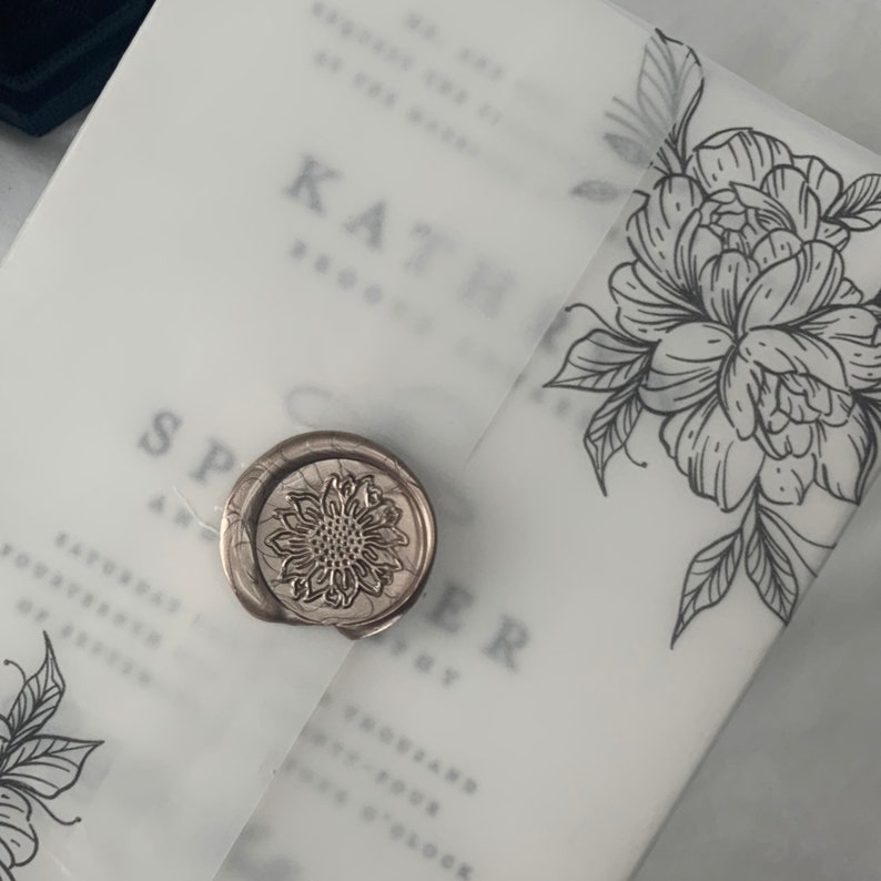 VELLUM JACKET TEMPLATE Black Flowers Wedding Invitation Etsy