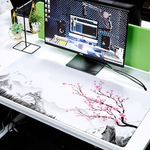 Japanisch, Kirschblüte, Anime-Stil | Mauspad | XL | Schreibtischunterlage | Gaming Maus Matte | Verschiedene Größen