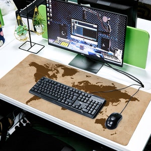 Weltkarte | Mauspad | XL | Schreibtischunterlage | Gaming Maus Matte | Verschiedene Größen
