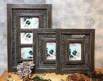 Picture frame interchangeable frame photo frame wall decoration shabby, set of 3 pieces