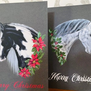 Paard Glitter Kerstkaart (met envelop)