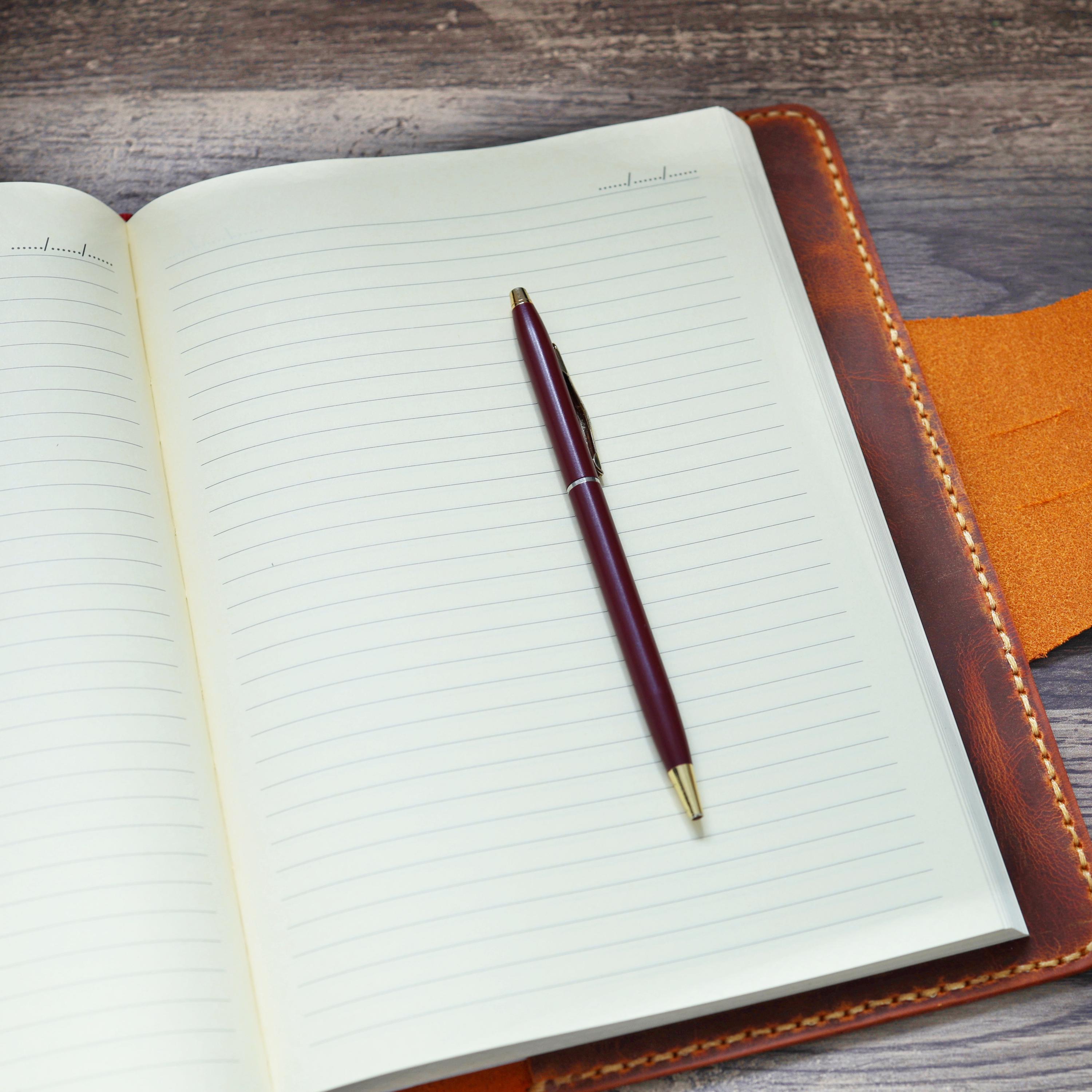Samurai Notebook Handmade Leather Samurai Journal: Refillable A5 Notebook, Brown/camel ...