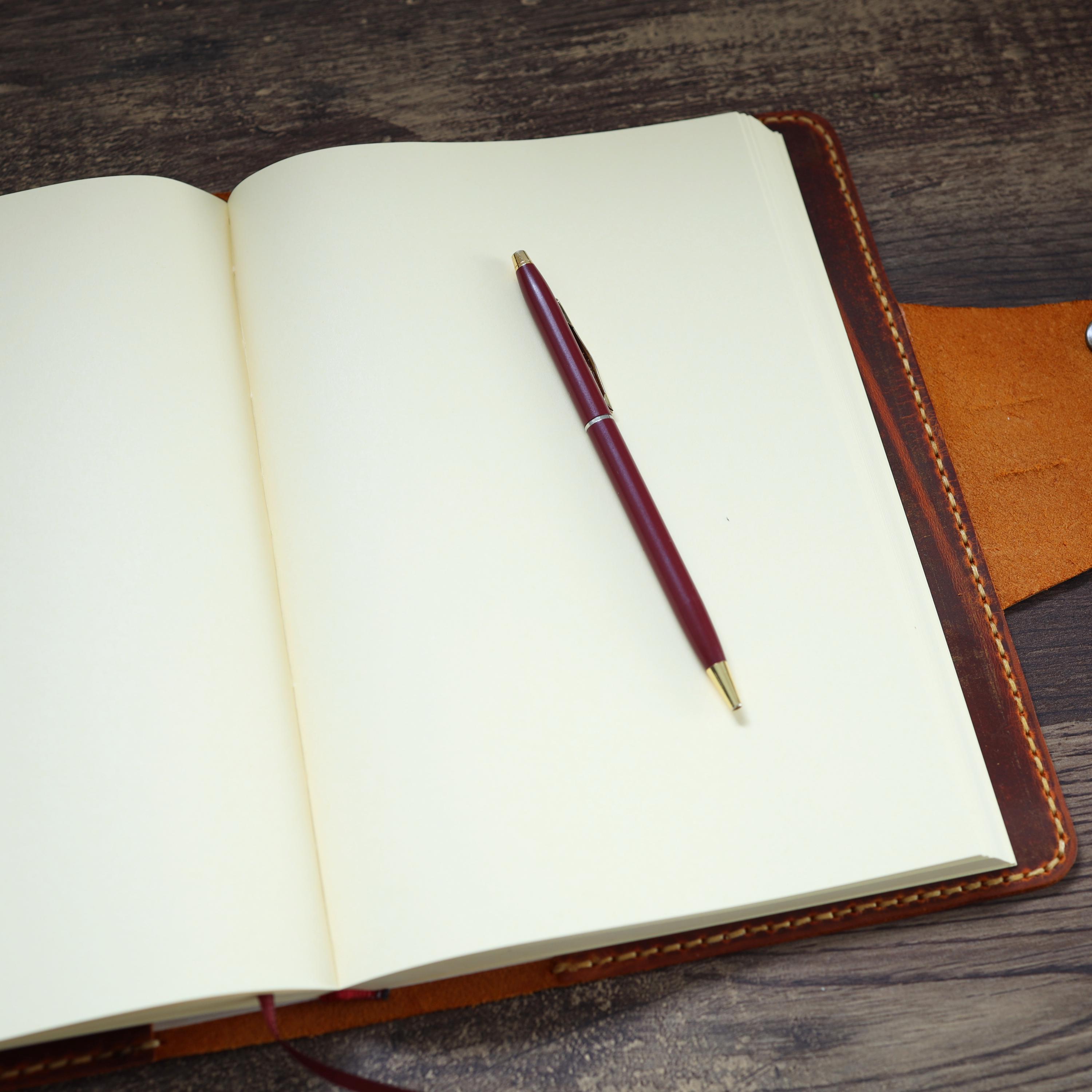 Samurai Notebook Handmade Leather Samurai Journal: Refillable A5 Notebook, Brown/camel ...