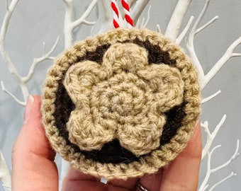 PDF PATTERN - Crochet Mince Pie Hanging Christmas Decoration