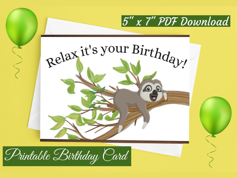 Printable Birthday Card Happy Birthday Printable Card Digital Birthday ...