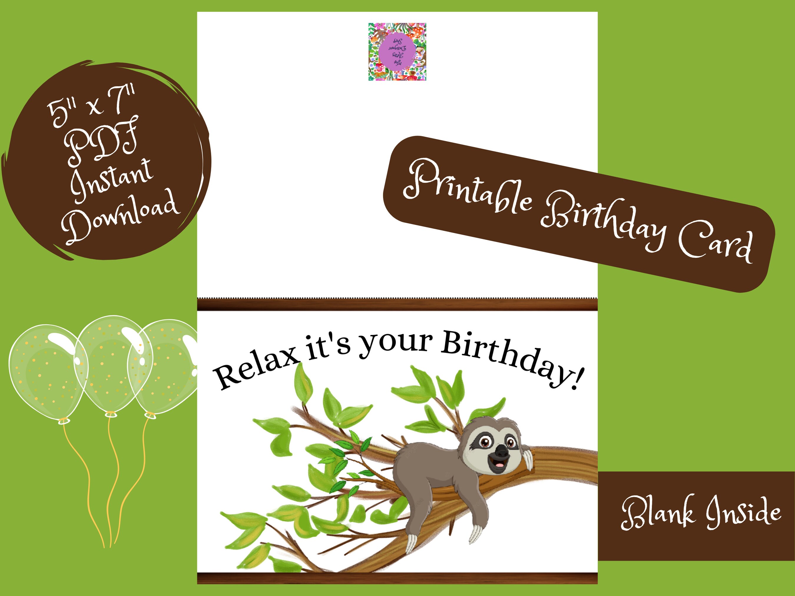 Printable Birthday Card Happy Birthday Printable Card Digital Birthday