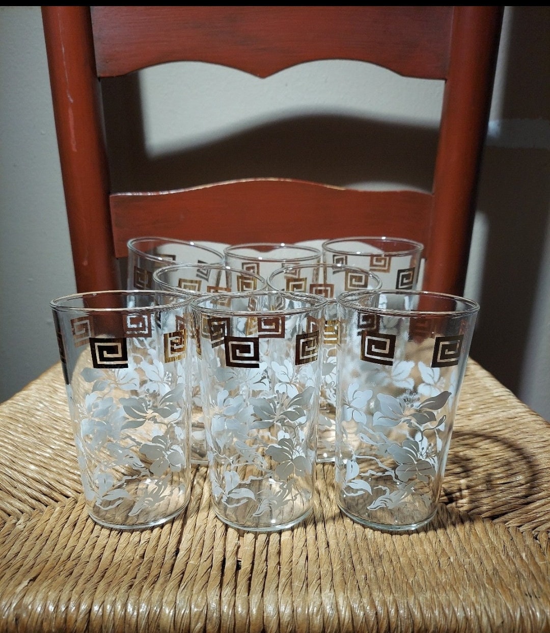 Set 8 Vintage Anchor Hocking Juice Glasses Etsy