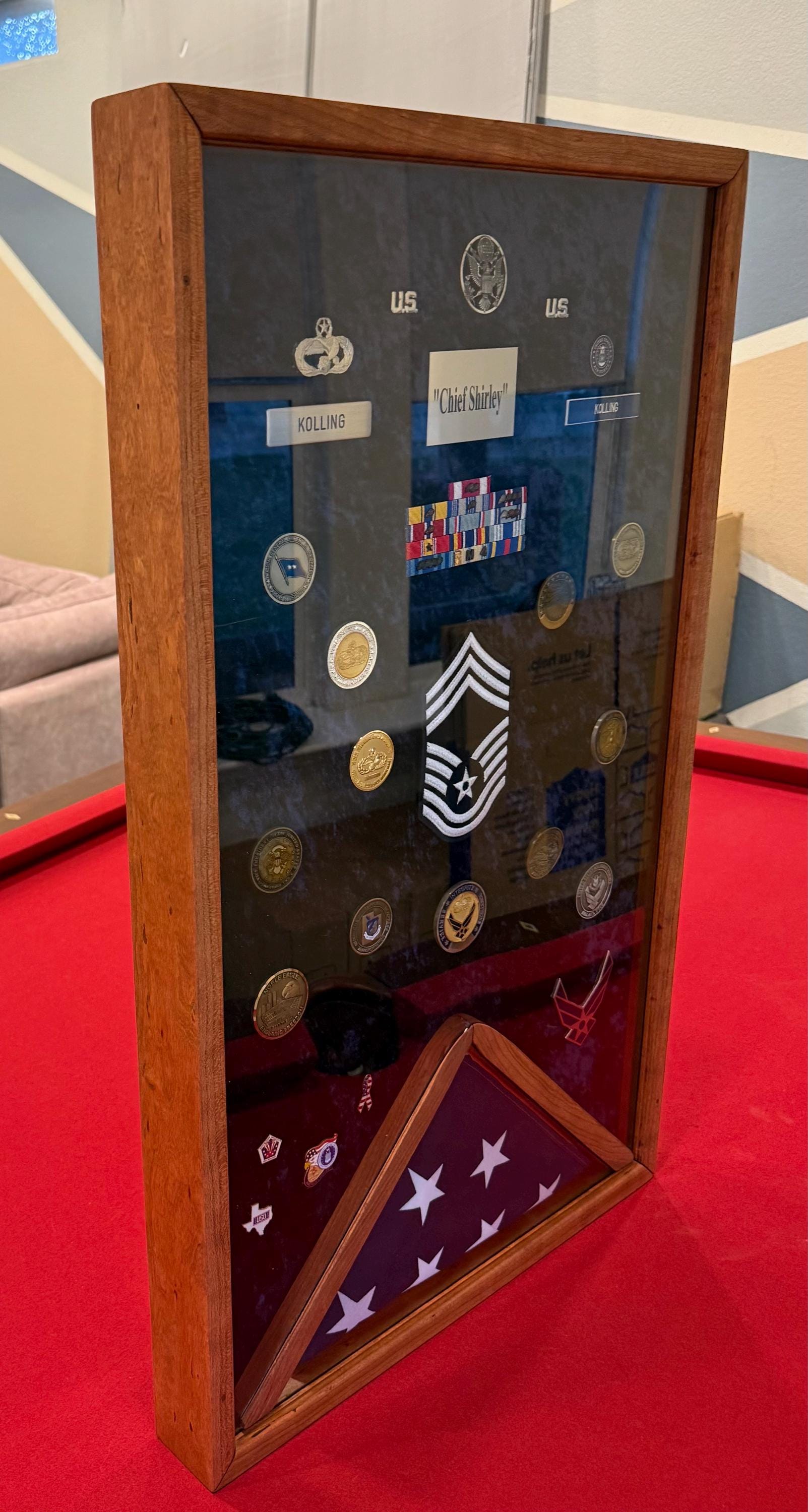 カスタムUSA軍人退役記念シャドーボックス：USA名誉ギフト - Etsy 日本