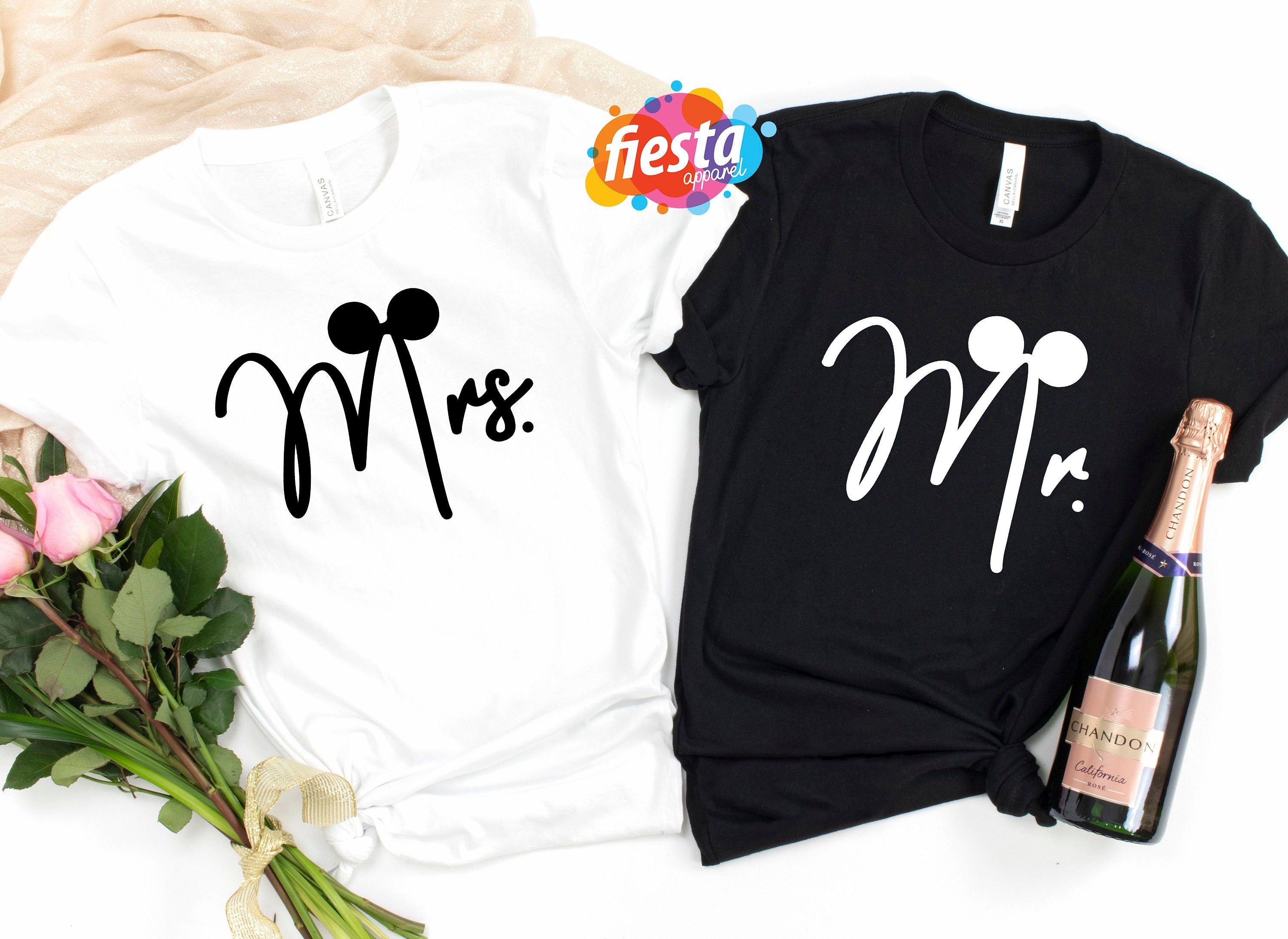 Discover Disney Mr And Mrs T-shirt, Mickey Ears Shirt, Couple's Disney Shirt Disney Honeymoon Shirt