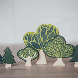 Montessori inspired wooden tree set / Forest wood set / Nursery decor idea / Minimal tree design / Montessori toys