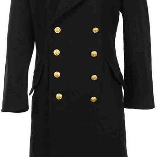 Black Military Men's Napoleonic Coat Long Jacket Etsy
