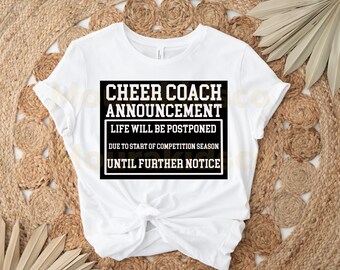 Cheer coach announcement PNG FILE, cheer coach PNG, sublimation file, Coach png file , all star cheer coach