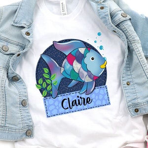 Kids Fish Shirt, Personalized Name Shirt, School Shirt, Boy Fish Shirt, Girl Fish Shirt, Boy Back To School Shirt, Teacher Shirt, Kid School