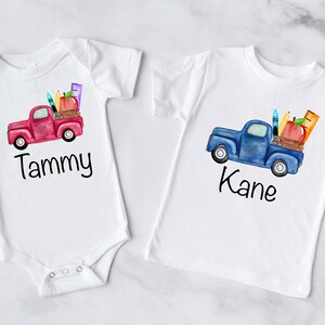 School Pickup Truck Shirt, School Shirt, School Shirt, Personalized Name, First Day of School Shirt, Back to School Shirt, Teacher Shirt,