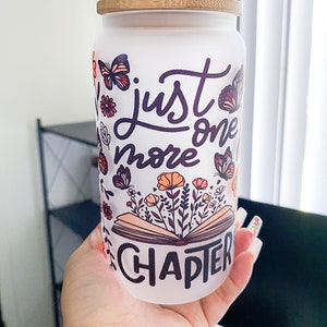 Bücher Glastasse, nur noch ein Kapitel Glastasse, 16 Unze Glasdosen Tasse, Eiskaffee, Kaffeetasse, Bücherwurm, Trinkkaffeetasse, Sublimation
