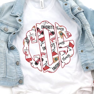 Favoriete alles monogram naam shirt, voor baby&#39;s, peuters, jongeren en volwassenen, kinder shirt, gepersonaliseerde naam, sublimatie, voor meisje, meisjes