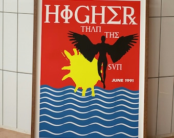Höher als die Sonne Poster | Musik-Druck | Musik Poster | Wandkunst | Songtexte | Neunziger | Parodie | Mash-Ups | Inspiriert von Primal Screme