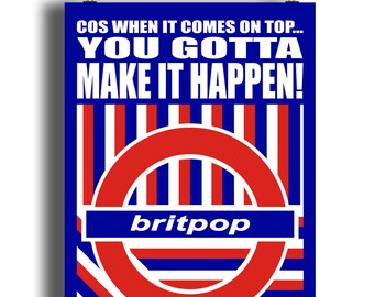 Cigarettes & Alcohol Print | Britpop | Indie | Oasis Inspired | Music Print | Music Poster | Wall Art | Typographic | Song Lyrics | Nineties
