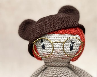 PDF crochet pattern doll Martha and Mr. Bear - German