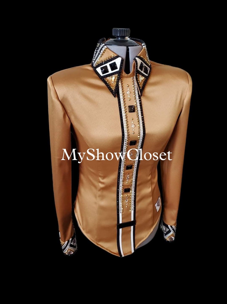 Golden Black Western Pleasure Horse Show Shirt Horsemanship Etsy