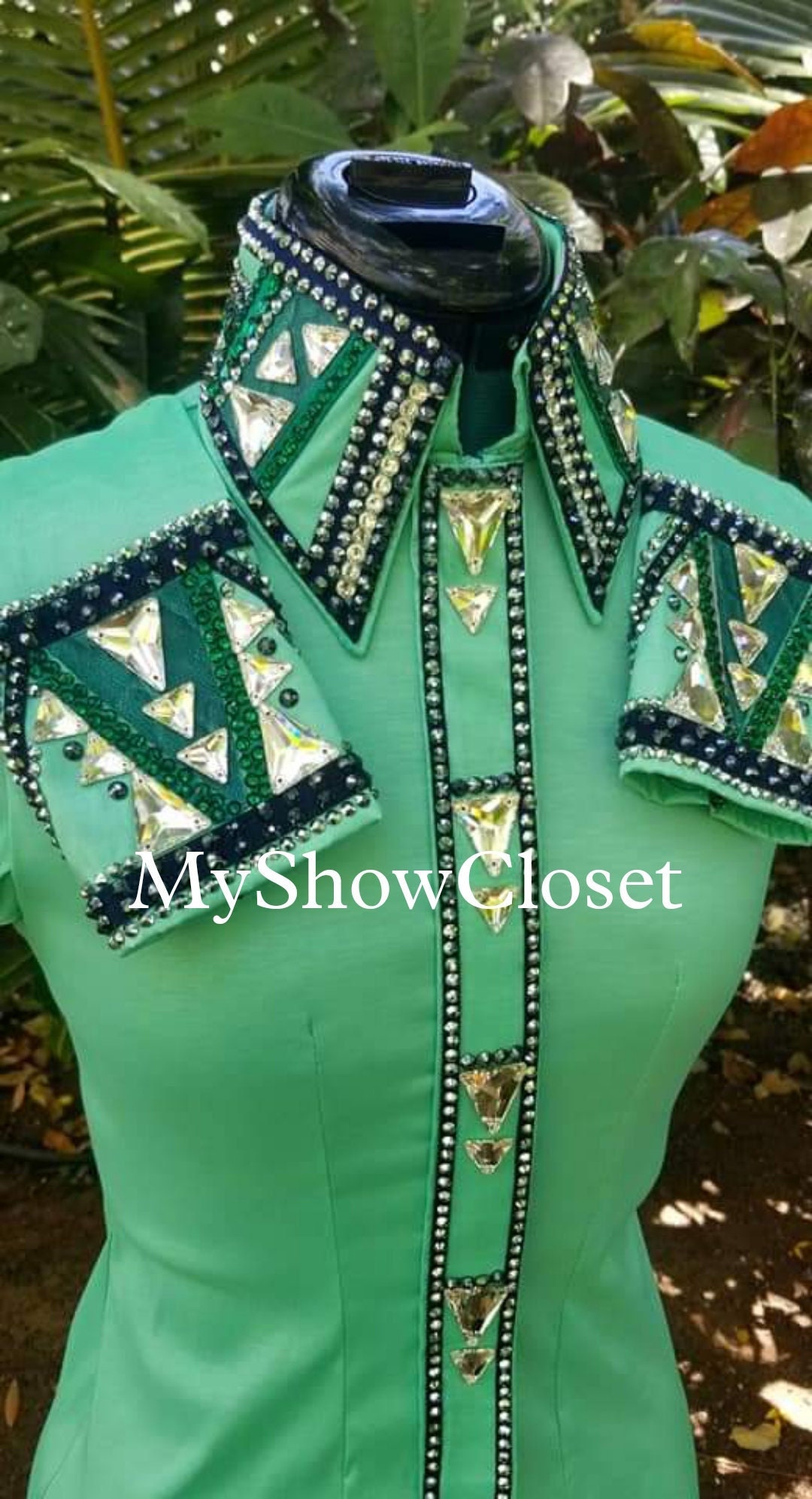 Green Black Western Pleasure Horse Show Shirt Horsemanship Etsy