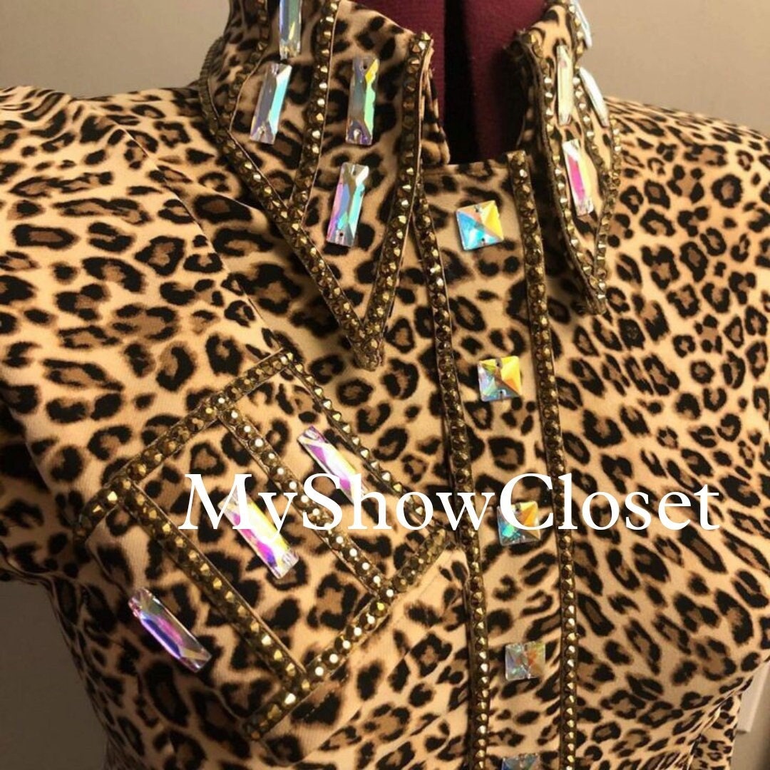 Animal Print Western Show Jacket: Rhinestone Rodeo Queen Vest - Etsy