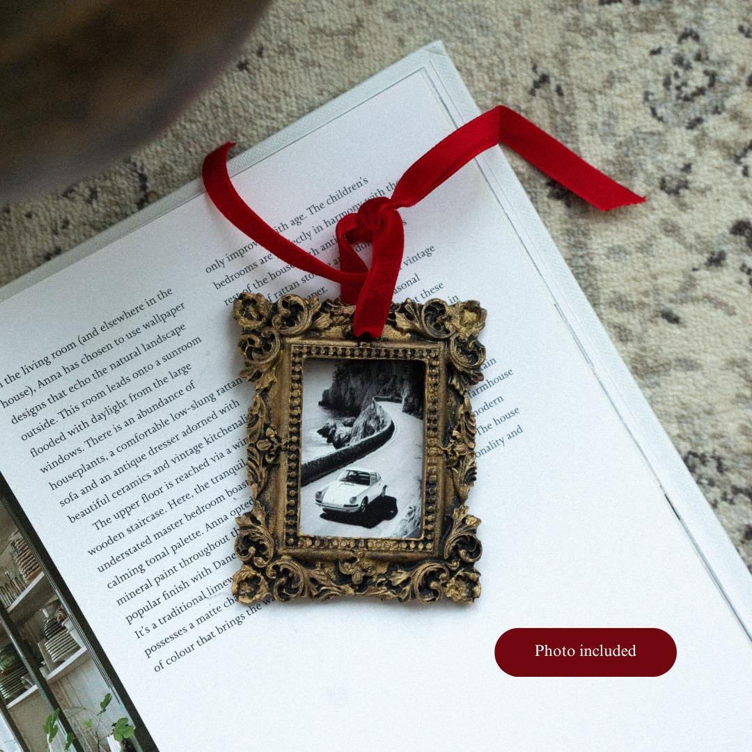 Mini Vintage Polaroid Frame | Polaroid Ornament | Personalized Christmas Tree Decor | Family Customized Photo Frame | Vintage Brass Frame